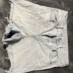 American Eagle Outfitters Blue Jean Shorts Distressed High-Waisted